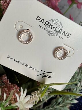 Park Lane Roo Rose Gold Crystal Circle Studs Earrings